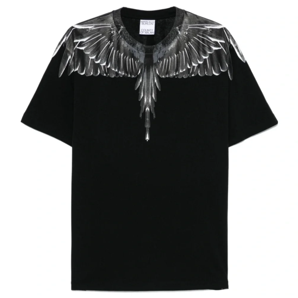 Marcelo Burlon Black with Black Wings T-Shirt